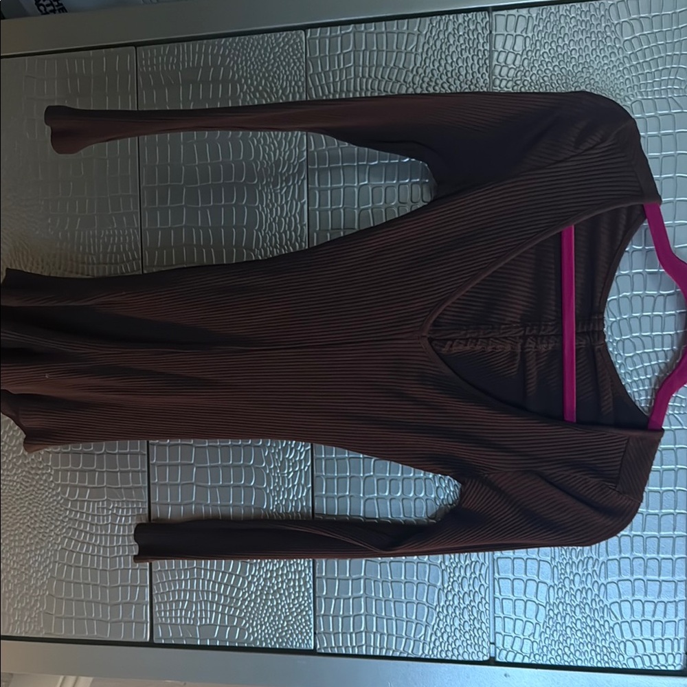 Edikted Brown Long Sleeve Jumpsuit
